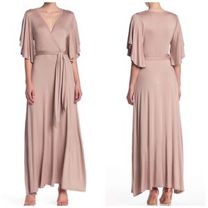 Go Couture Bell Sleeve Knit Maxi Dress New